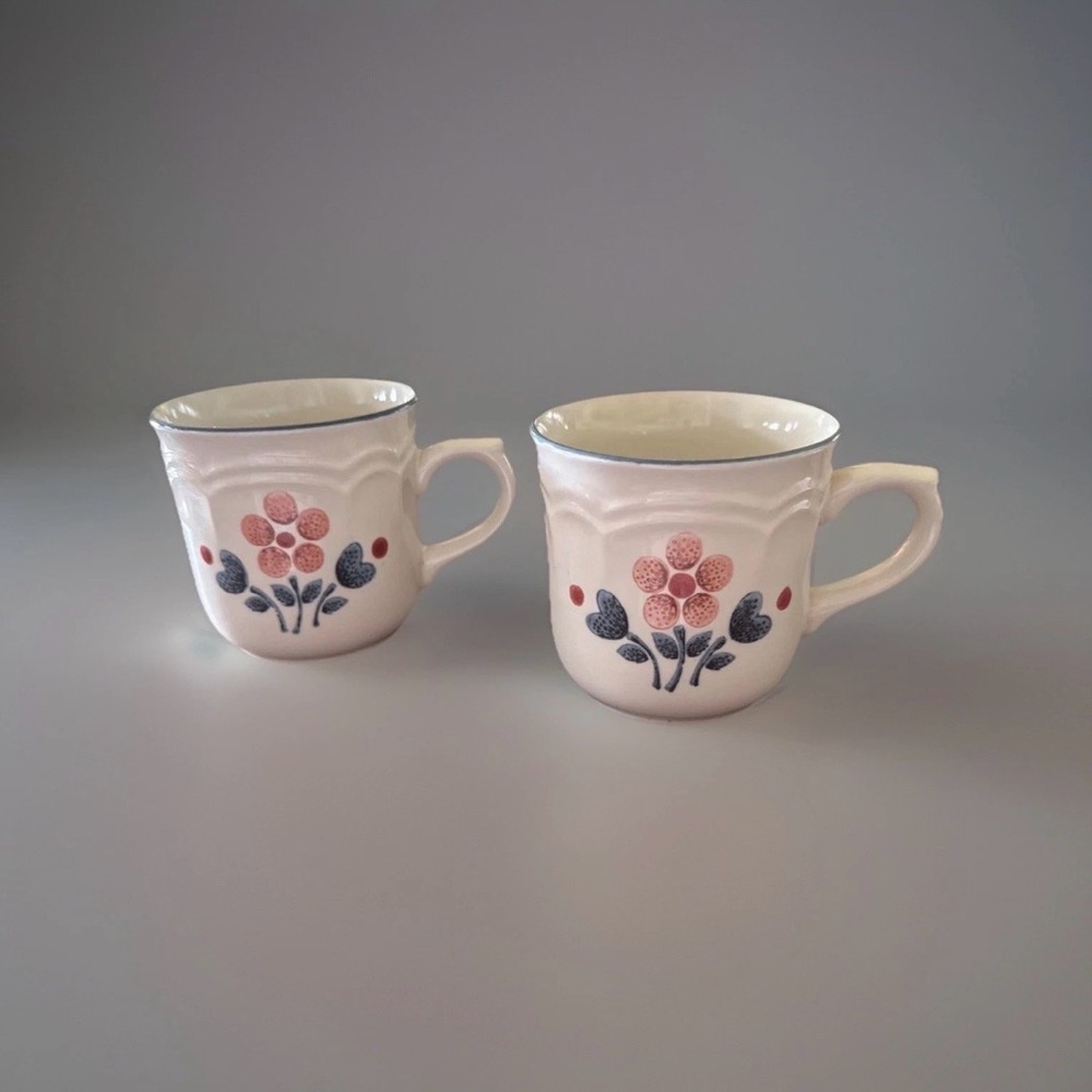 Set of 2 Cumberland Brambleberry Stoneware Coffee Cups Japan Mugs 3.25" VINTAGE